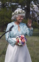 Dona waving to grandkids