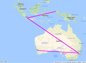 Map of Indonesia and surrounding countries
